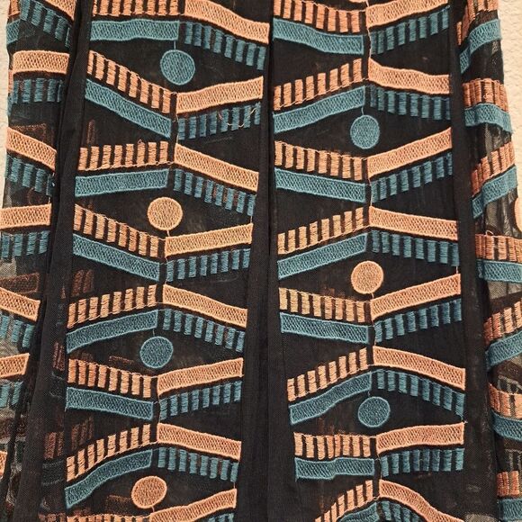 Anthropologie Akemi + Kin Embroidered Kalila Tank Blouse Pleated Geometric sz S - Picture 10 of 12